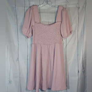Nine West Square neck baby doll pink dress pink NWT